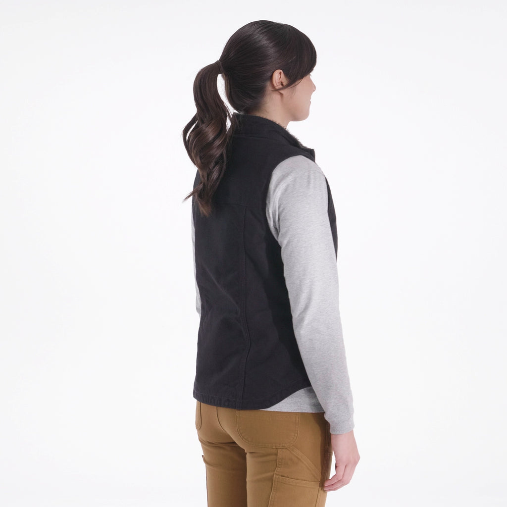 Carhartt Women's Loose Fit Washed Duck Sherpa Lined Mock Vest
