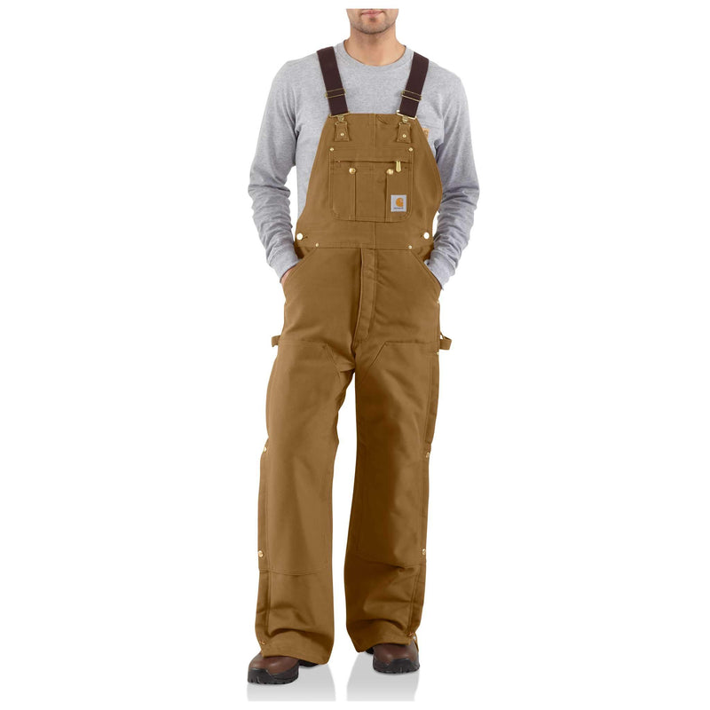 R41 - Carhartt Duck Zip-to-Thigh Bib Overall/Quilt Lined (CLEARANCE)